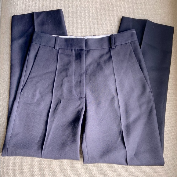 NWOT Victoria Beckham | Pleated Grain de Poudre Wool Straight-Leg Pants … - Picture 8 of 11